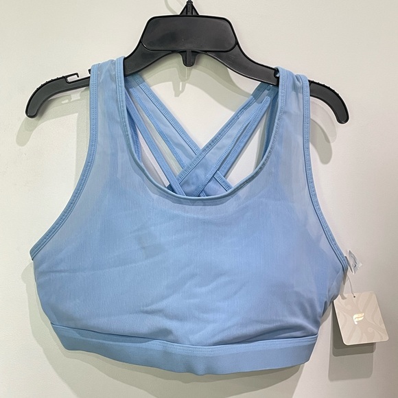 Fabletics Bali Blue Faye High Impact Sports Bra - Picture 2 of 8